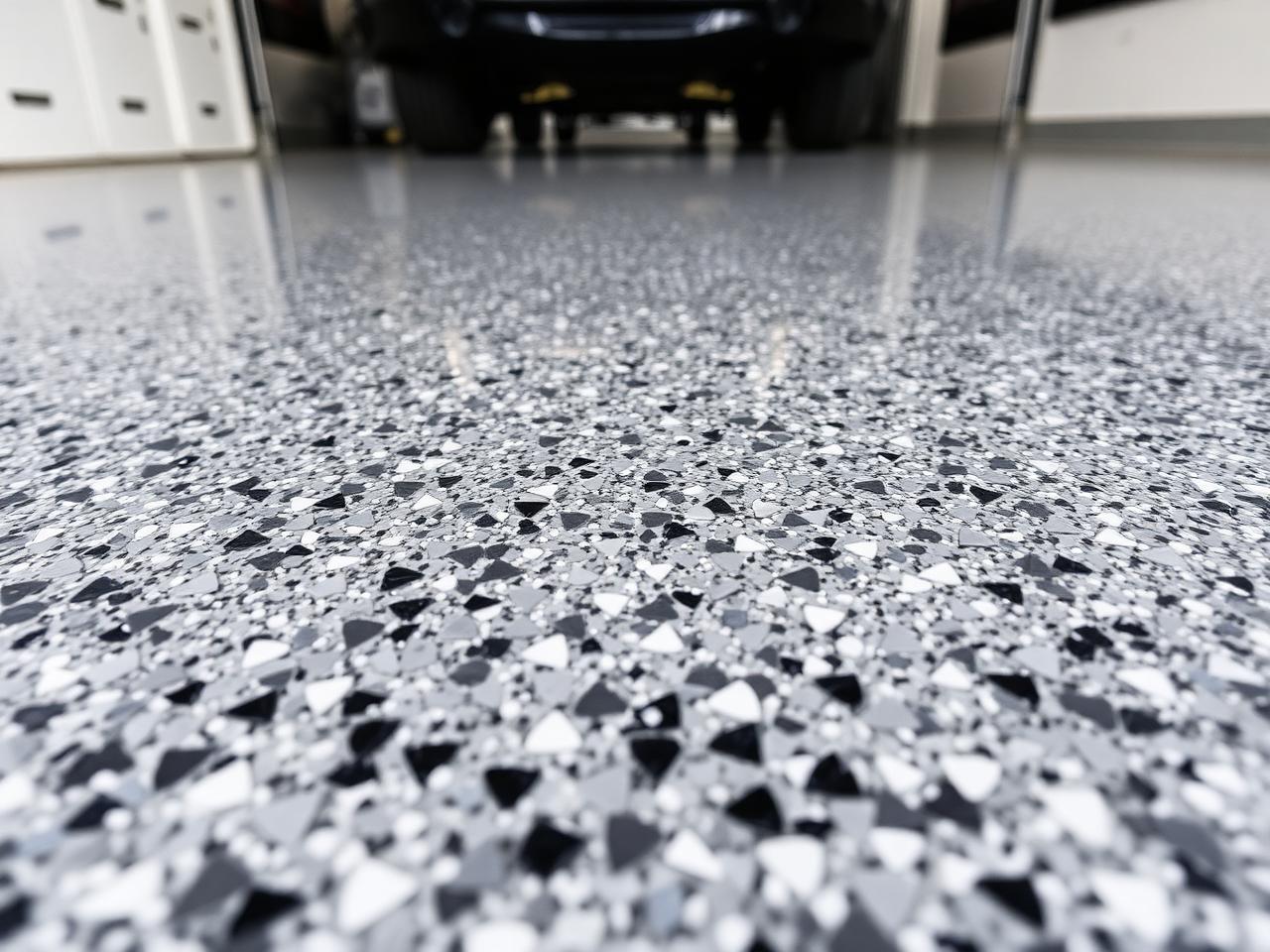 Flake epoxy flooring finish