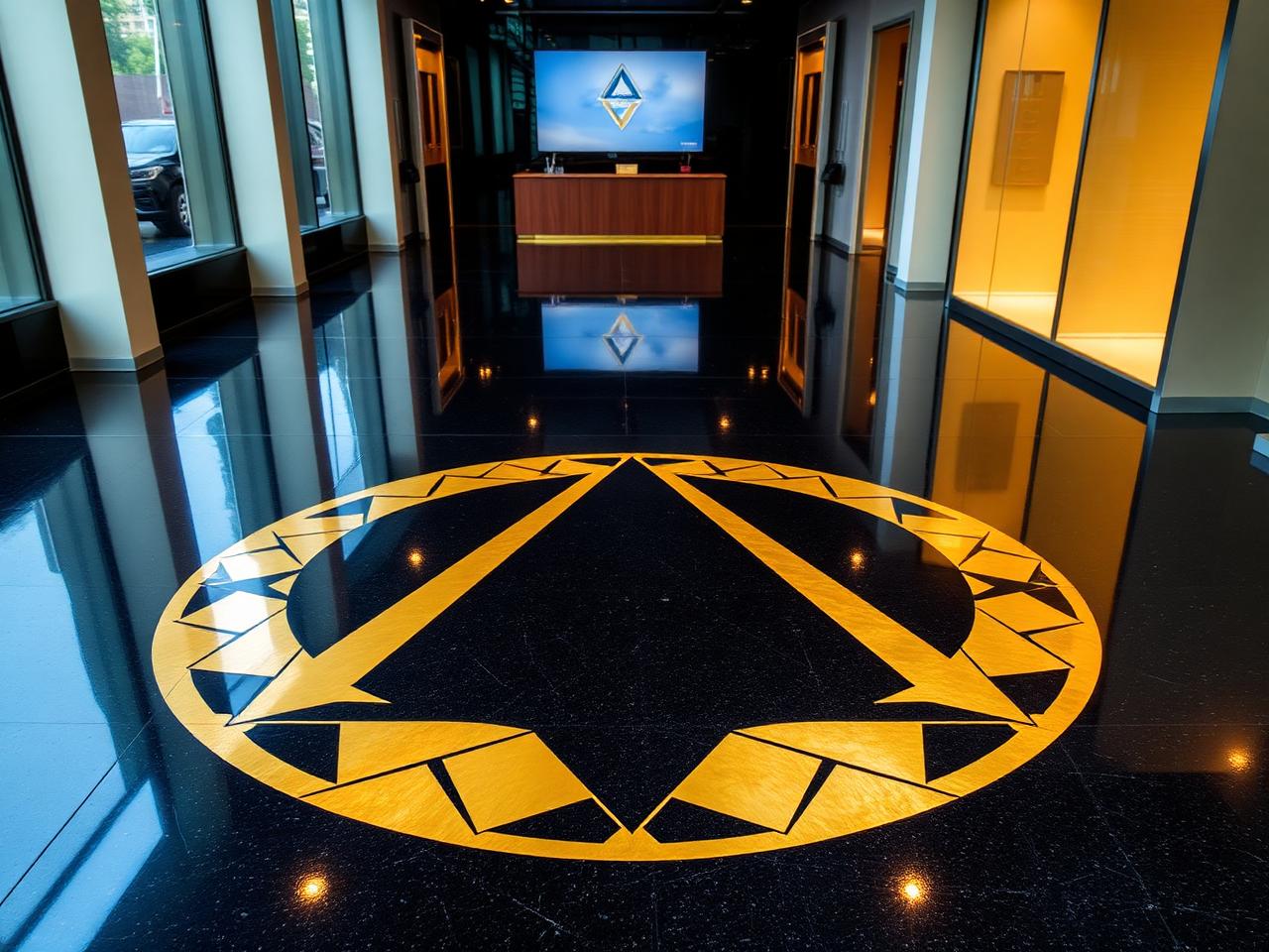 Custom Logos epoxy flooring finish