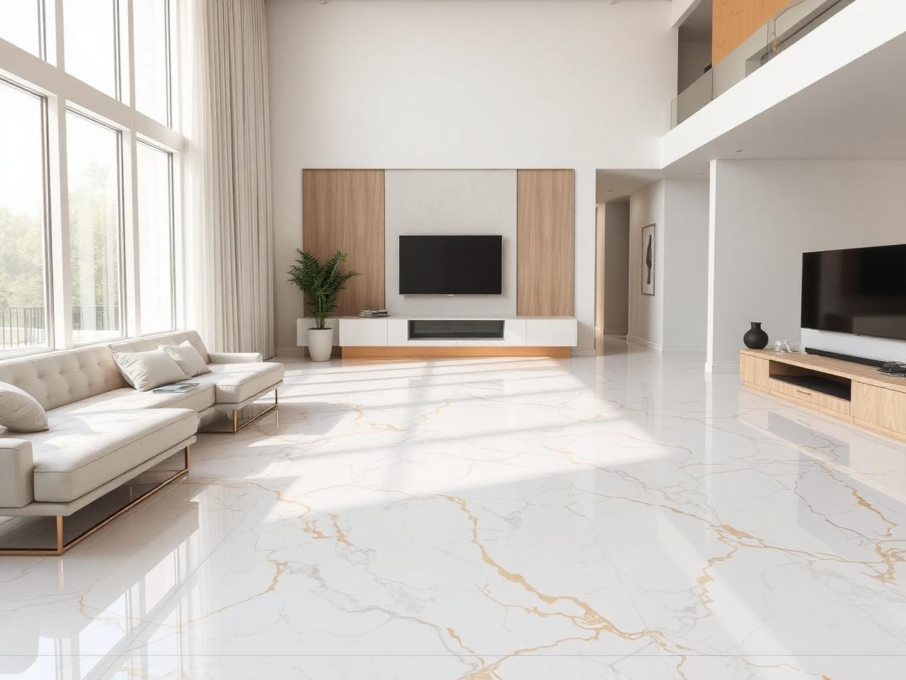 Marble epoxy flooring finish