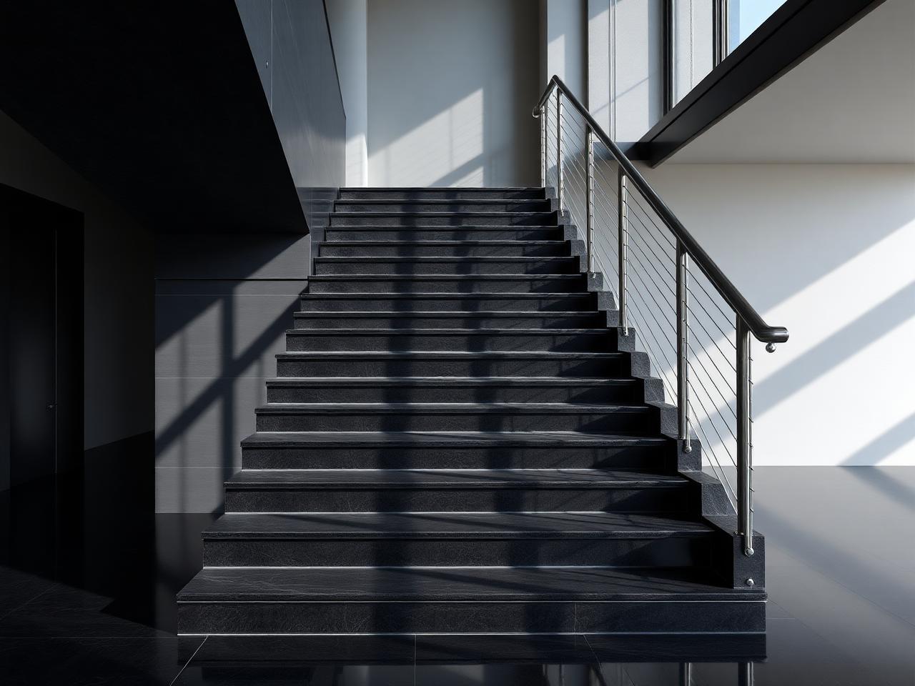 Staircase finished in graphite epoxy